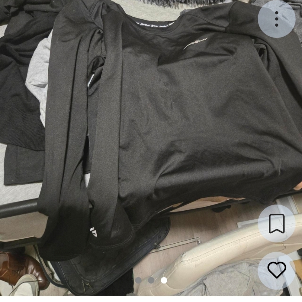 Eddie Bauer Black Long Sleeve Crewneck Shirt